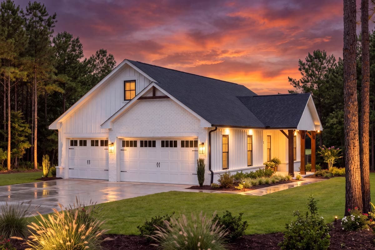 Plan image - 52056HZ:Stand-Alone 3-Car Garage Carriage House ADU Plan with 1-Bed Apartment in the Back