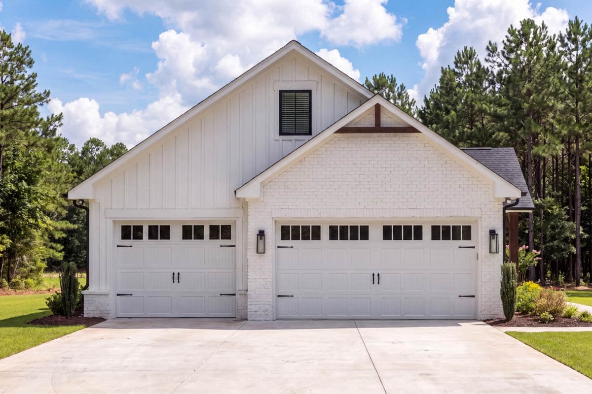 Plan 52056HZ: Stand-Alone 3-Car Garage Carriage House ADU Plan with 1-Bed Apartment in the Back - Image #2 - Carriage, Country, Modern Farmhouse, New American, Traditional