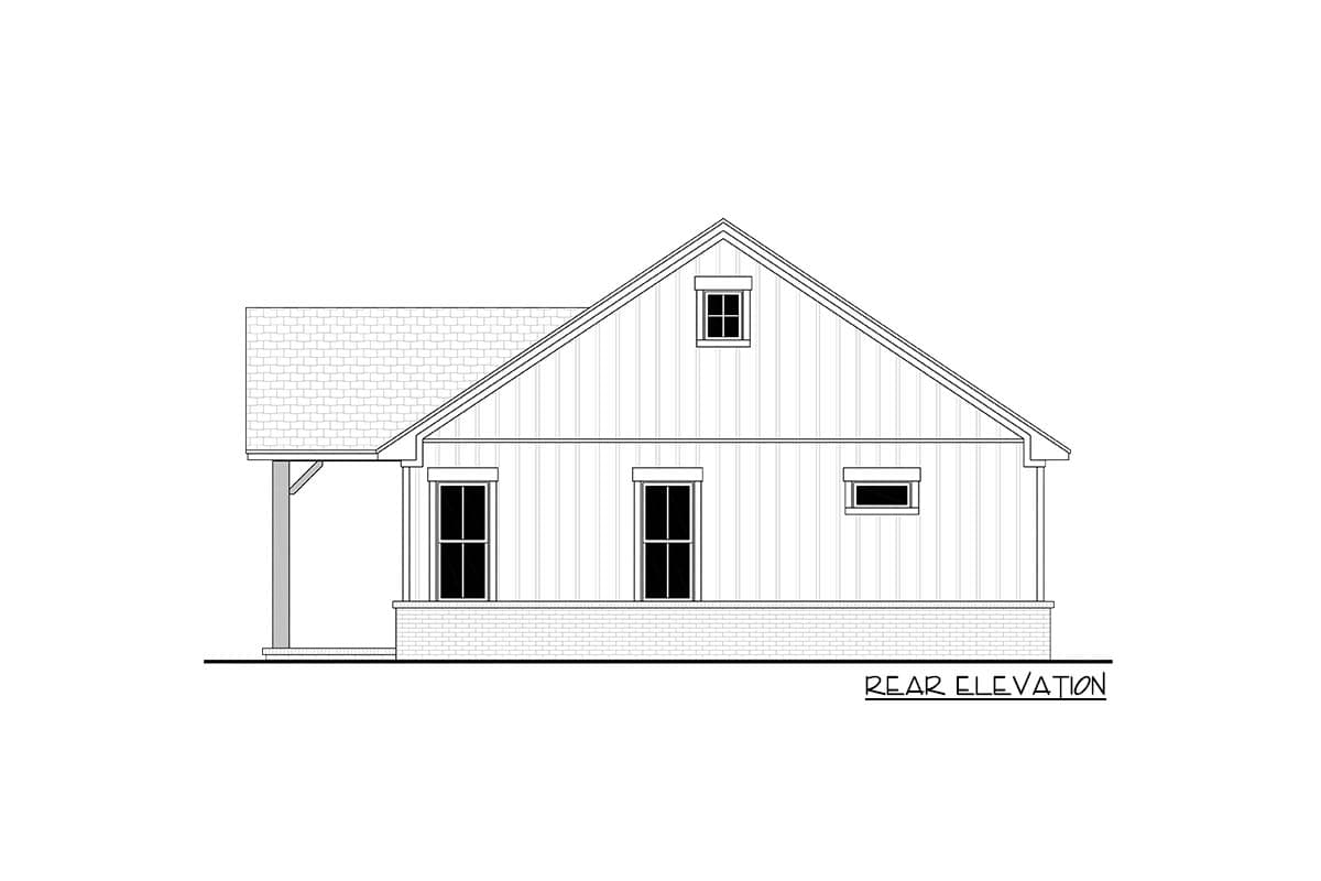 Plan 52056HZ: Stand-Alone 3-Car Garage Carriage House ADU Plan with 1-Bed Apartment in the Back - Image #8 - Carriage, Country, Modern Farmhouse, New American, Traditional