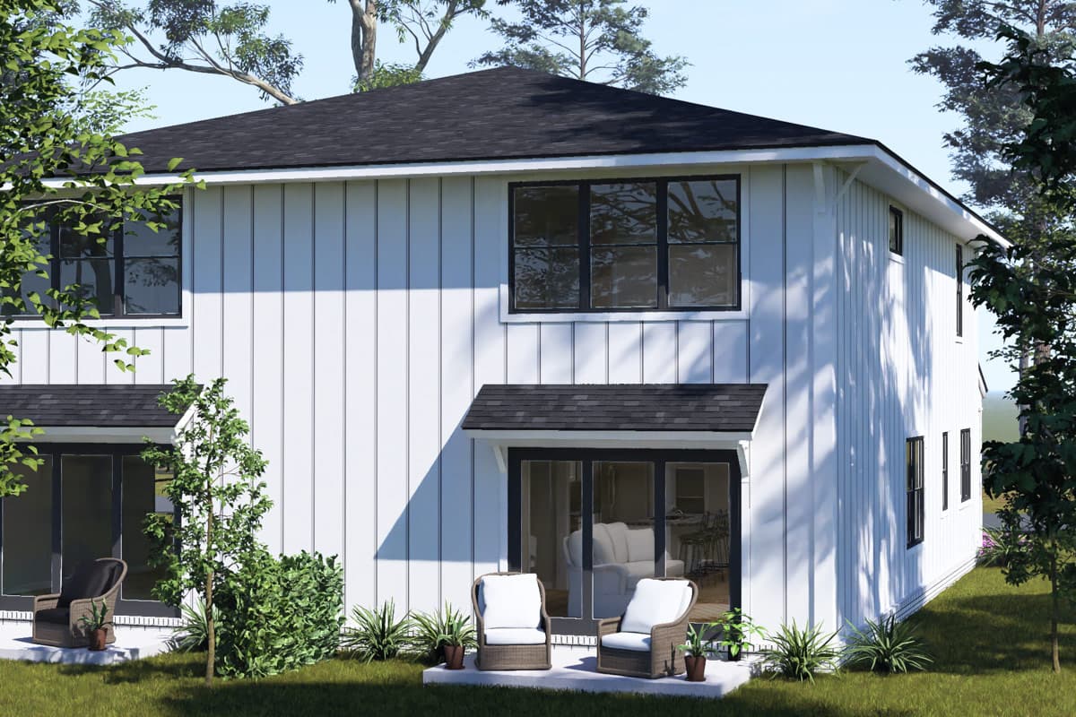 Plan 52575WM: Modern Two-Story Duplex House Plan with Three Bedrooms - Image #7 - Modern, Traditional