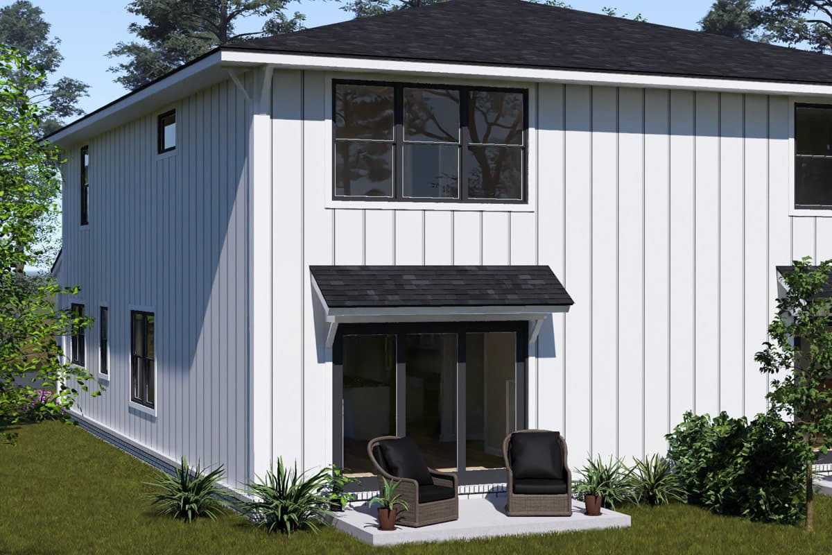Plan 52575WM: Modern Two-Story Duplex House Plan with Three Bedrooms - Image #6 - Modern, Traditional