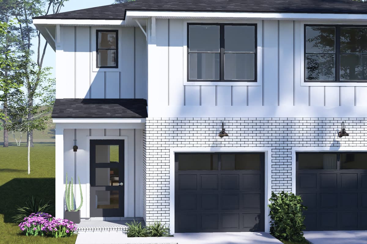 Plan 52575WM: Modern Two-Story Duplex House Plan with Three Bedrooms - Image #8 - Modern, Traditional