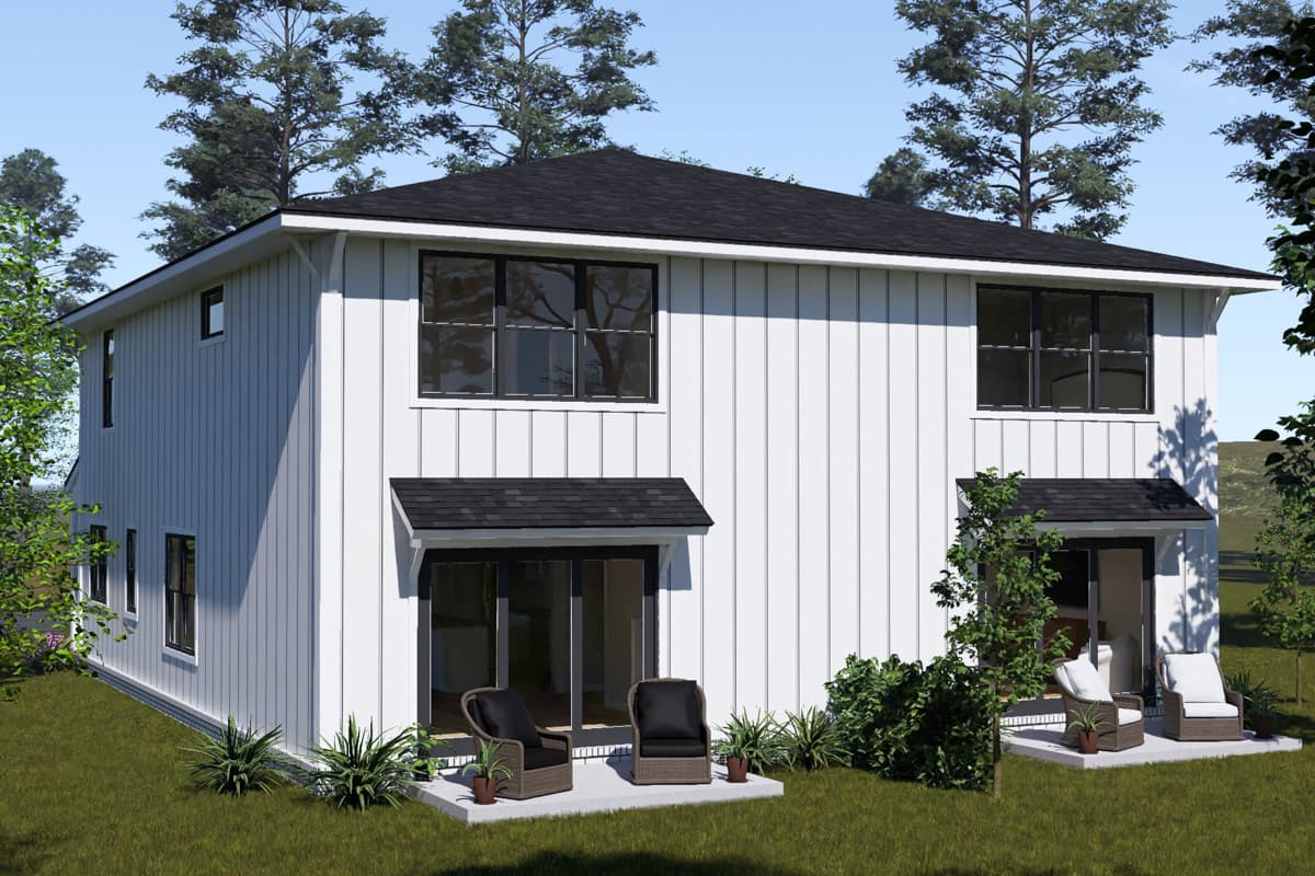 Plan 52575WM: Modern Two-Story Duplex House Plan with Three Bedrooms - Image #5 - Modern, Traditional