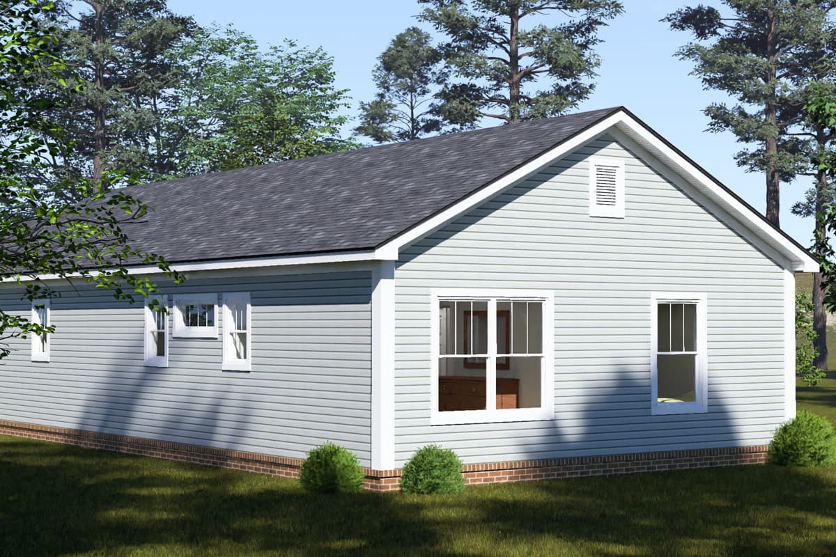 Plan 52576WM: Three Bedroom Cottage House Plan with Attached Garage - Image #4 - Cottage, Craftsman