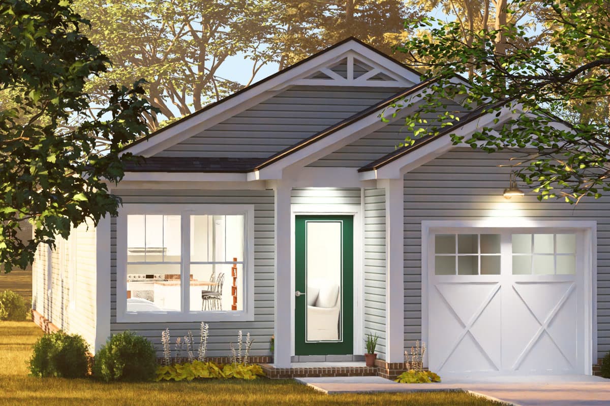Plan 52576WM: Three Bedroom Cottage House Plan with Attached Garage - Image #8 - Cottage, Craftsman