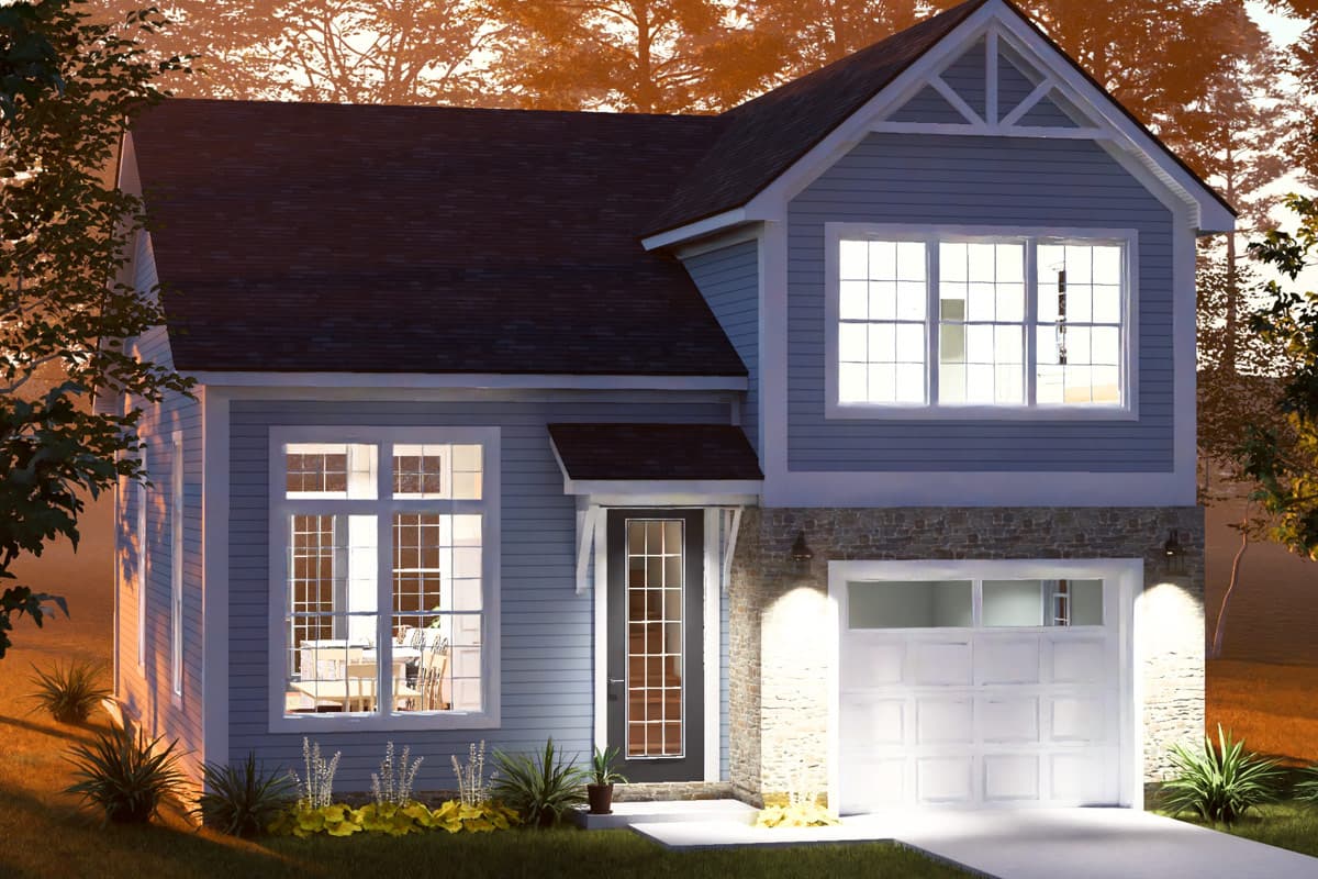 Plan 52580WM: Charming Three Bedroom Cottage House Plan with Attached One-Car Garage - Image #8 - Cottage, Traditional
