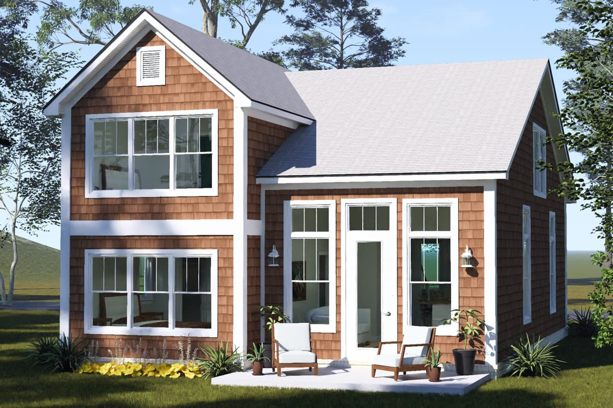 Plan 52581WM: Three Bedroom Farmhouse Plan with Attached Two Car Garage - Image #5 - Cottage, Farmhouse, Traditional