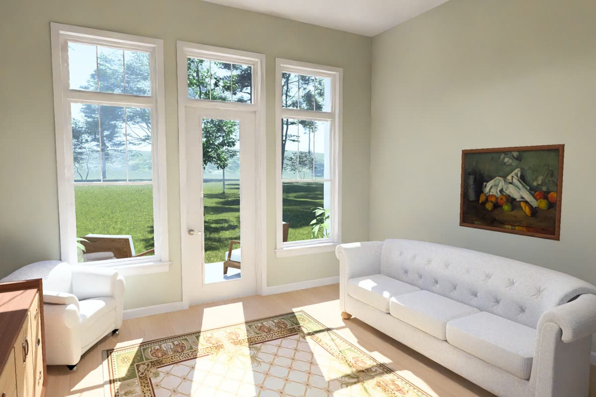 Plan 52581WM: Three Bedroom Farmhouse Plan with Attached Two Car Garage - Image #11 - Cottage, Farmhouse, Traditional