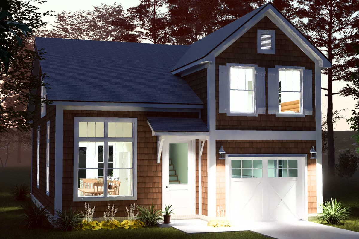 Plan 52581WM: Three Bedroom Farmhouse Plan with Attached Two Car Garage - Image #12 - Cottage, Farmhouse, Traditional