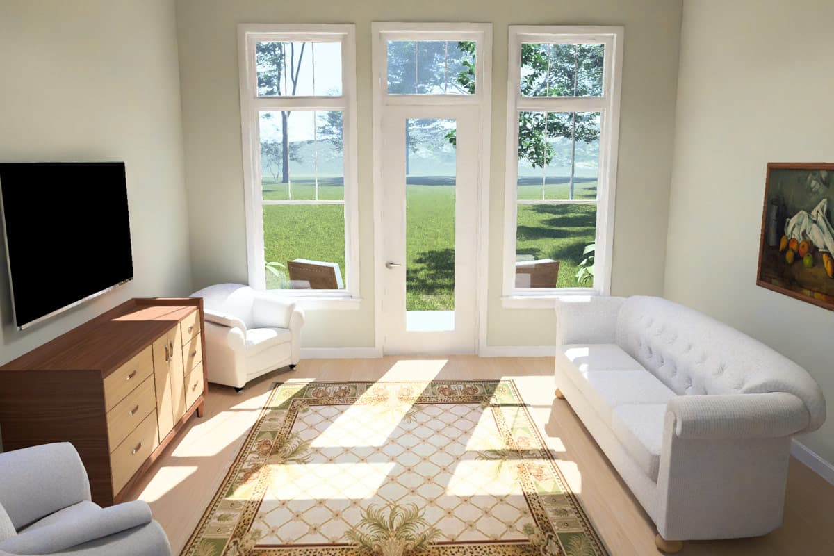 Plan 52581WM: Three Bedroom Farmhouse Plan with Attached Two Car Garage - Image #10 - Cottage, Farmhouse, Traditional