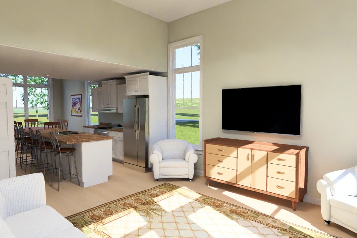 Plan 52581WM: Three Bedroom Farmhouse Plan with Attached Two Car Garage - Image #15 - Cottage, Farmhouse, Traditional