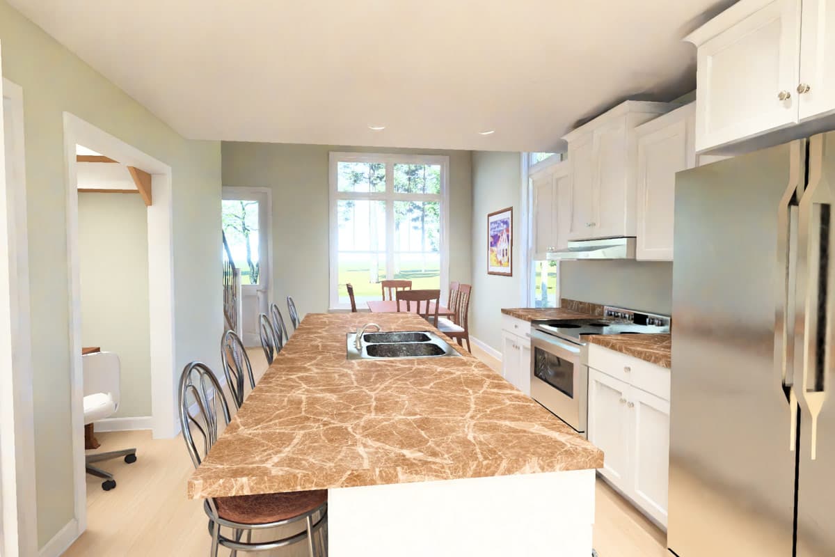 Plan 52581WM: Three Bedroom Farmhouse Plan with Attached Two Car Garage - Image #19 - Cottage, Farmhouse, Traditional