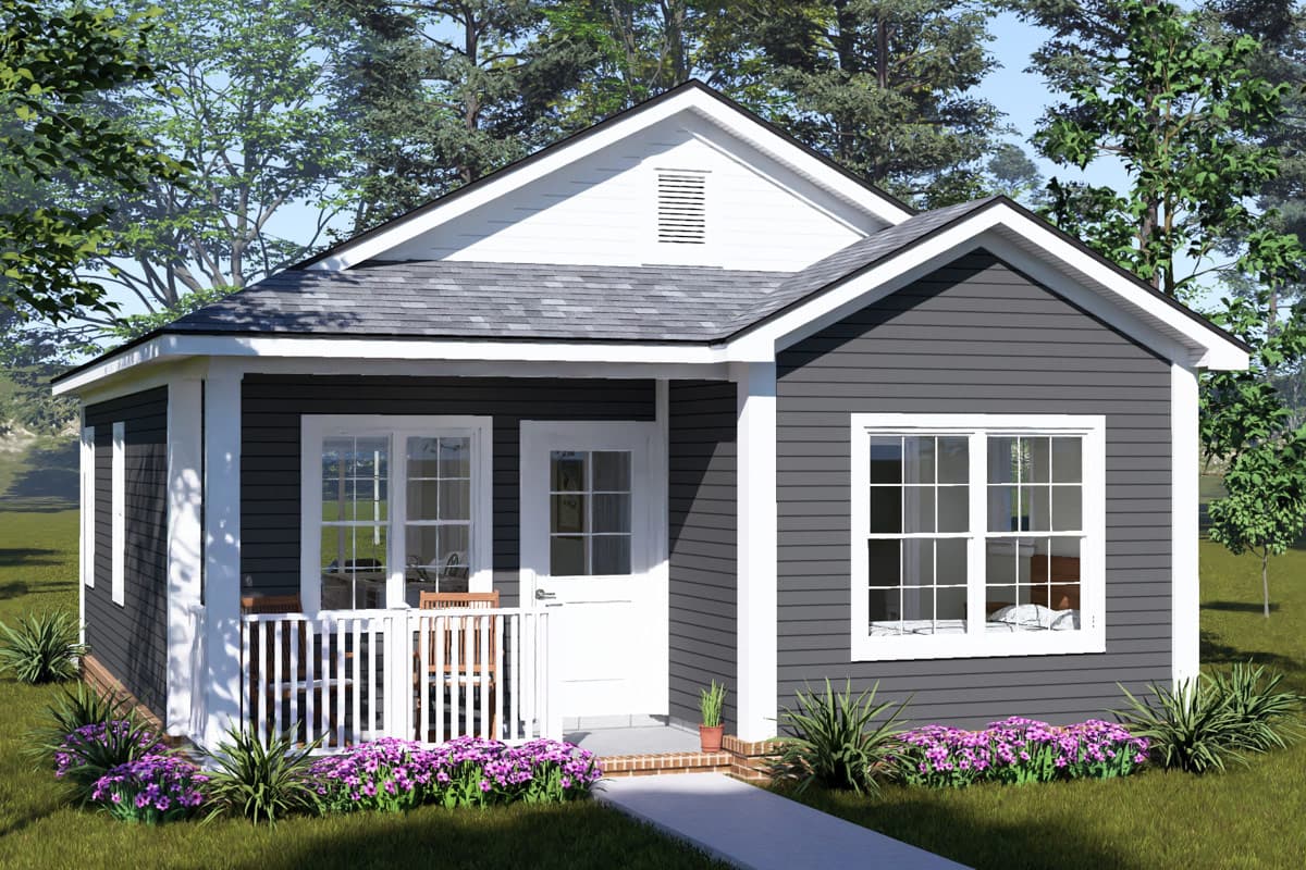Plan image - 52582WM:Two Bedroom Cottage House Plan with Efficient Floor Layout