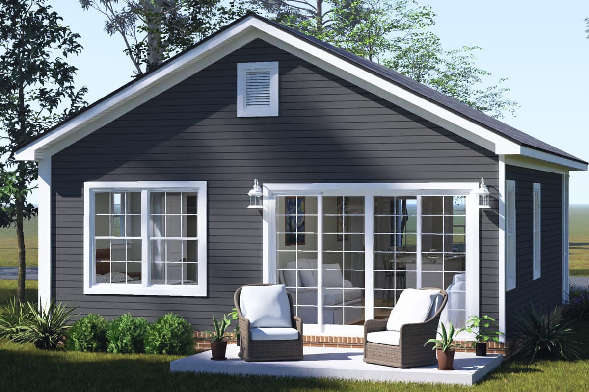 Plan 52582WM: Two Bedroom Cottage House Plan with Efficient Floor Layout - Image #5 - Cottage, Country, Ranch