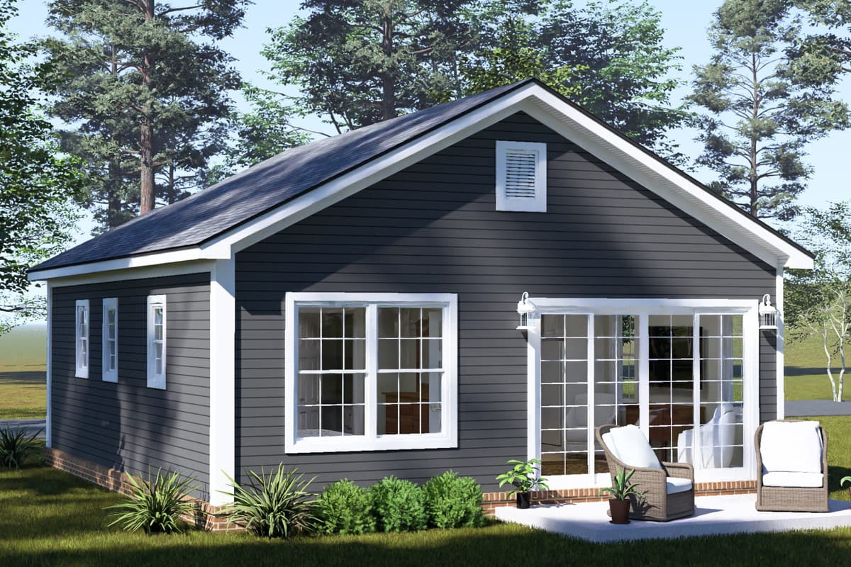 Plan 52582WM: Two Bedroom Cottage House Plan with Efficient Floor Layout - Image #4 - Cottage, Country, Ranch