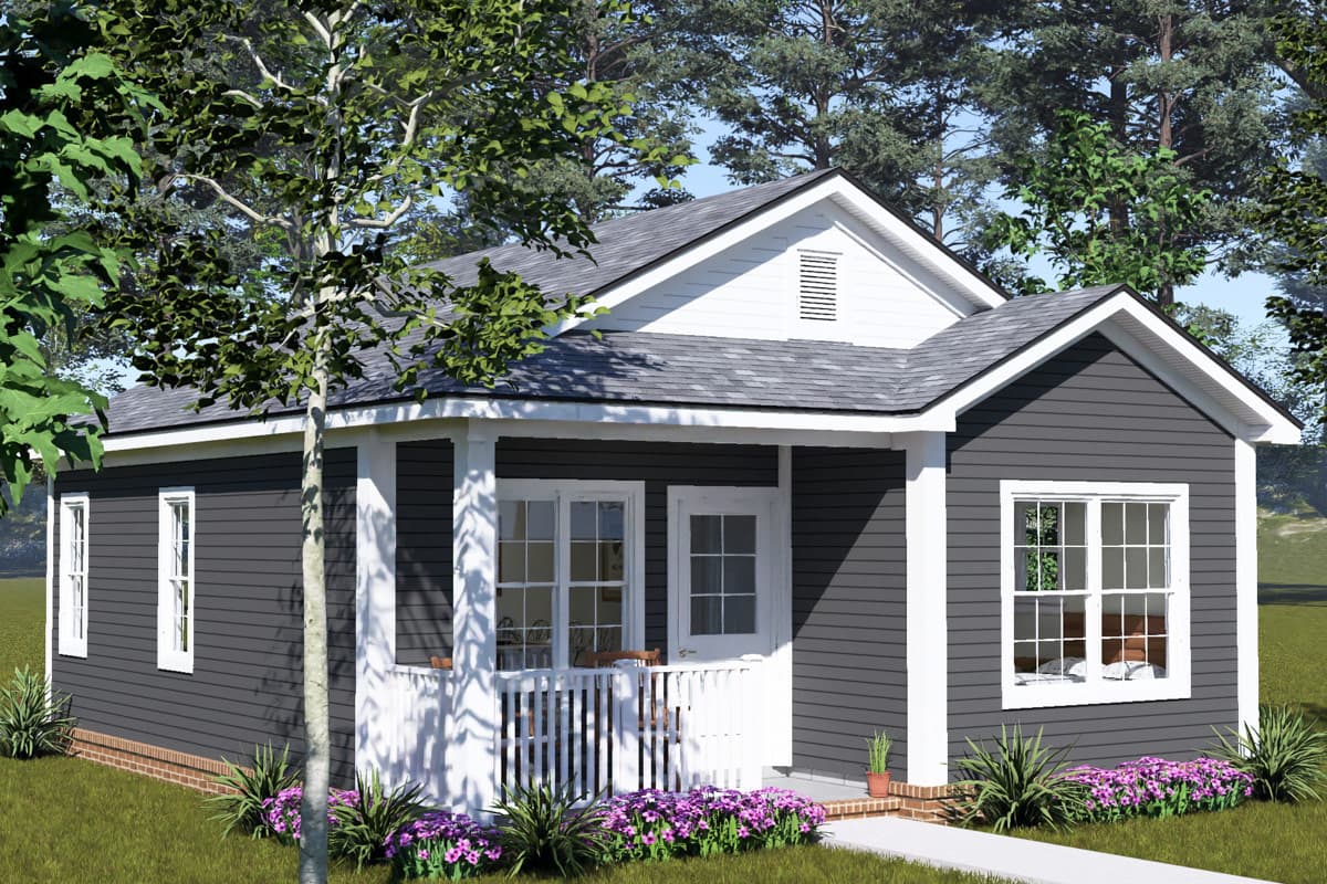 Plan 52582WM: Two Bedroom Cottage House Plan with Efficient Floor Layout - Image #6 - Cottage, Country, Ranch