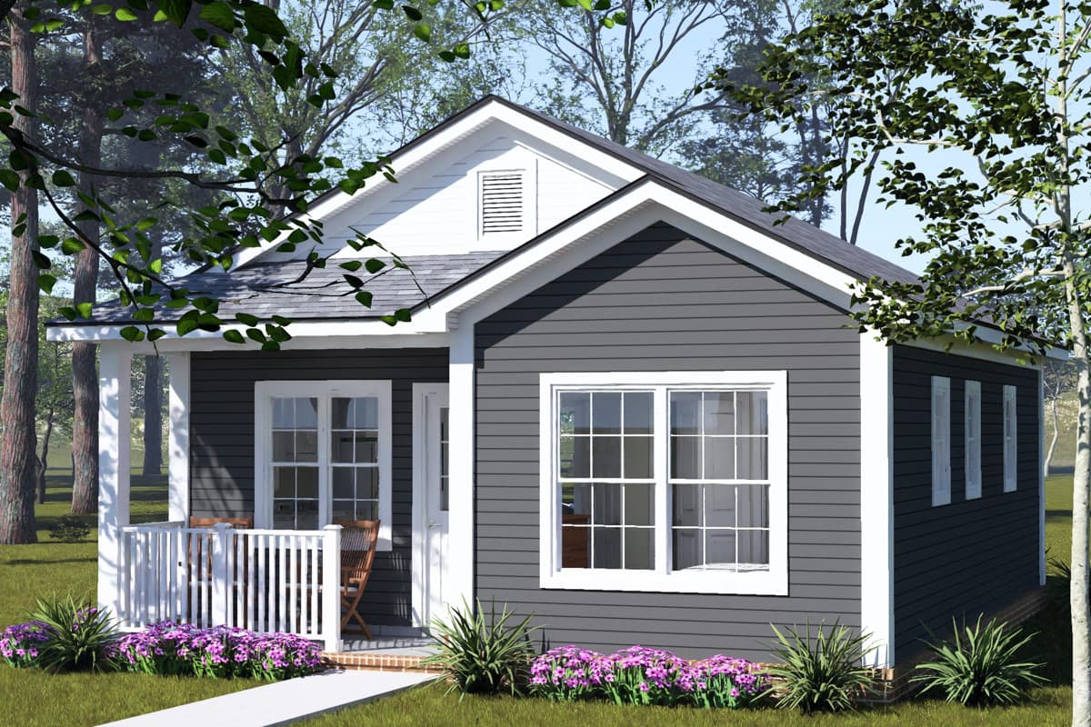 Plan 52582WM: Two Bedroom Cottage House Plan with Efficient Floor Layout - Image #3 - Cottage, Country, Ranch