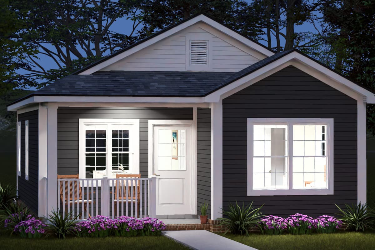 Plan 52582WM: Two Bedroom Cottage House Plan with Efficient Floor Layout - Image #8 - Cottage, Country, Ranch