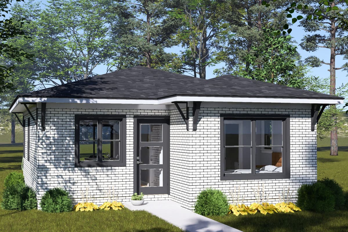 Plan image - 52583WM:Compact Modern Ranch House Plan with Two Bedrooms and Two Baths