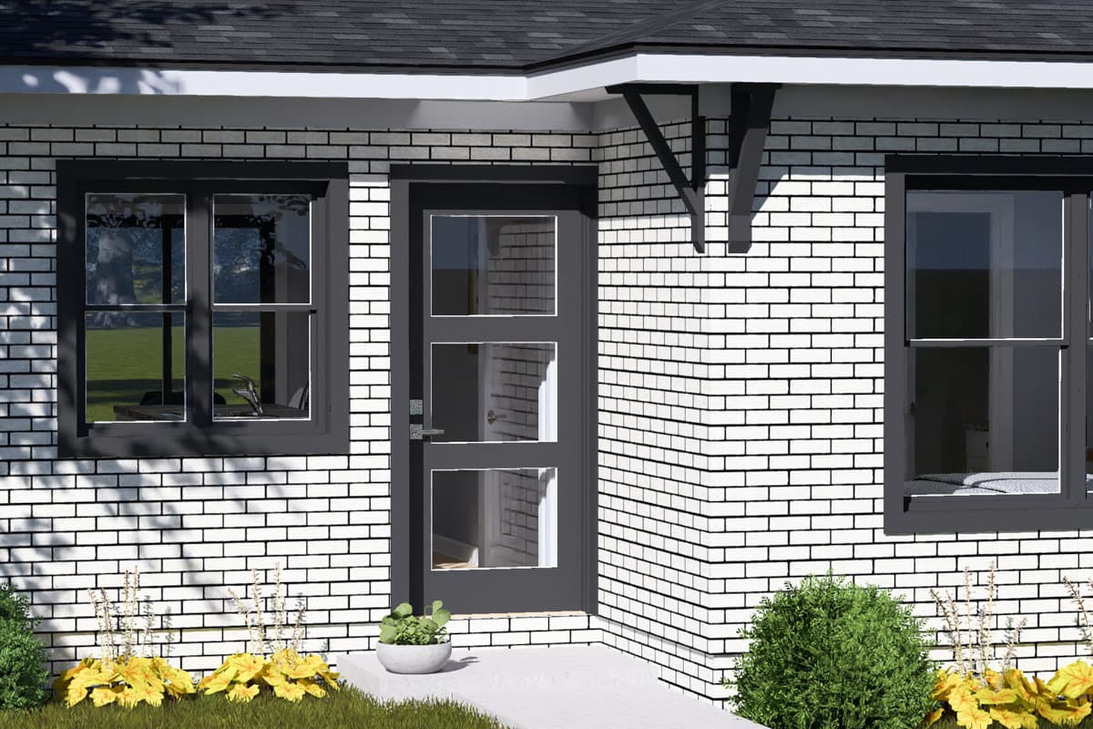 Plan 52583WM: Compact Modern Ranch House Plan with Two Bedrooms and Two Baths - Image #6 - Modern, Ranch