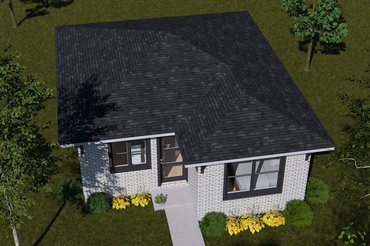 Plan 52583WM: Compact Modern Ranch House Plan with Two Bedrooms and Two Baths - Image #8 - Modern, Ranch