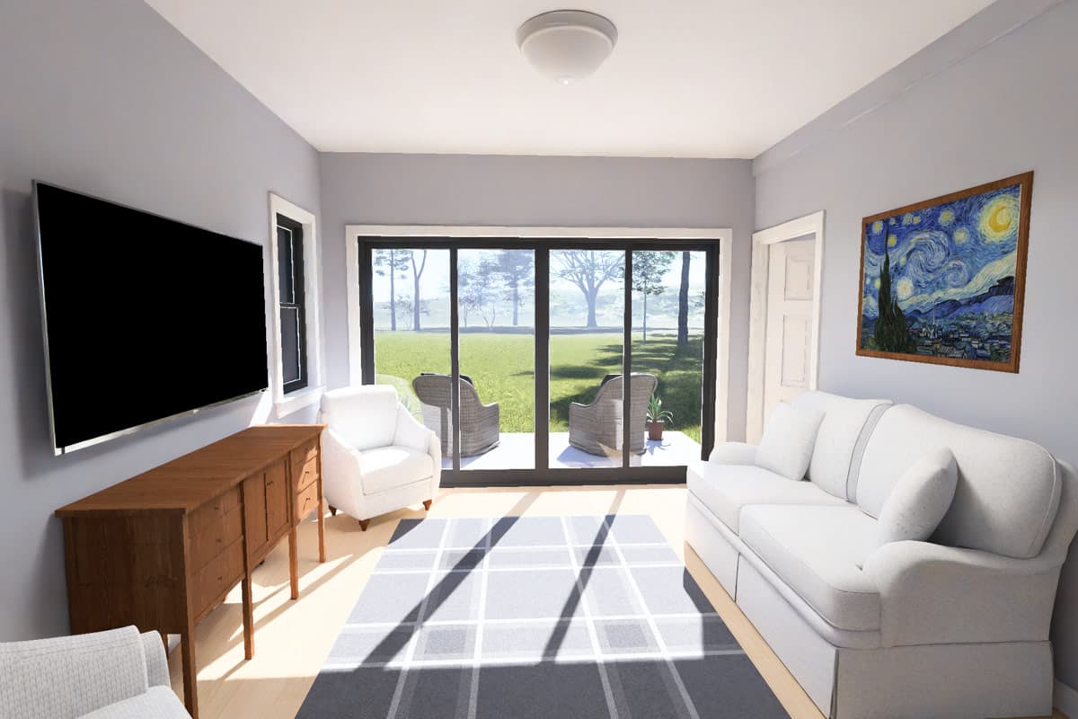 Plan 52583WM: Compact Modern Ranch House Plan with Two Bedrooms and Two Baths - Image #12 - Modern, Ranch