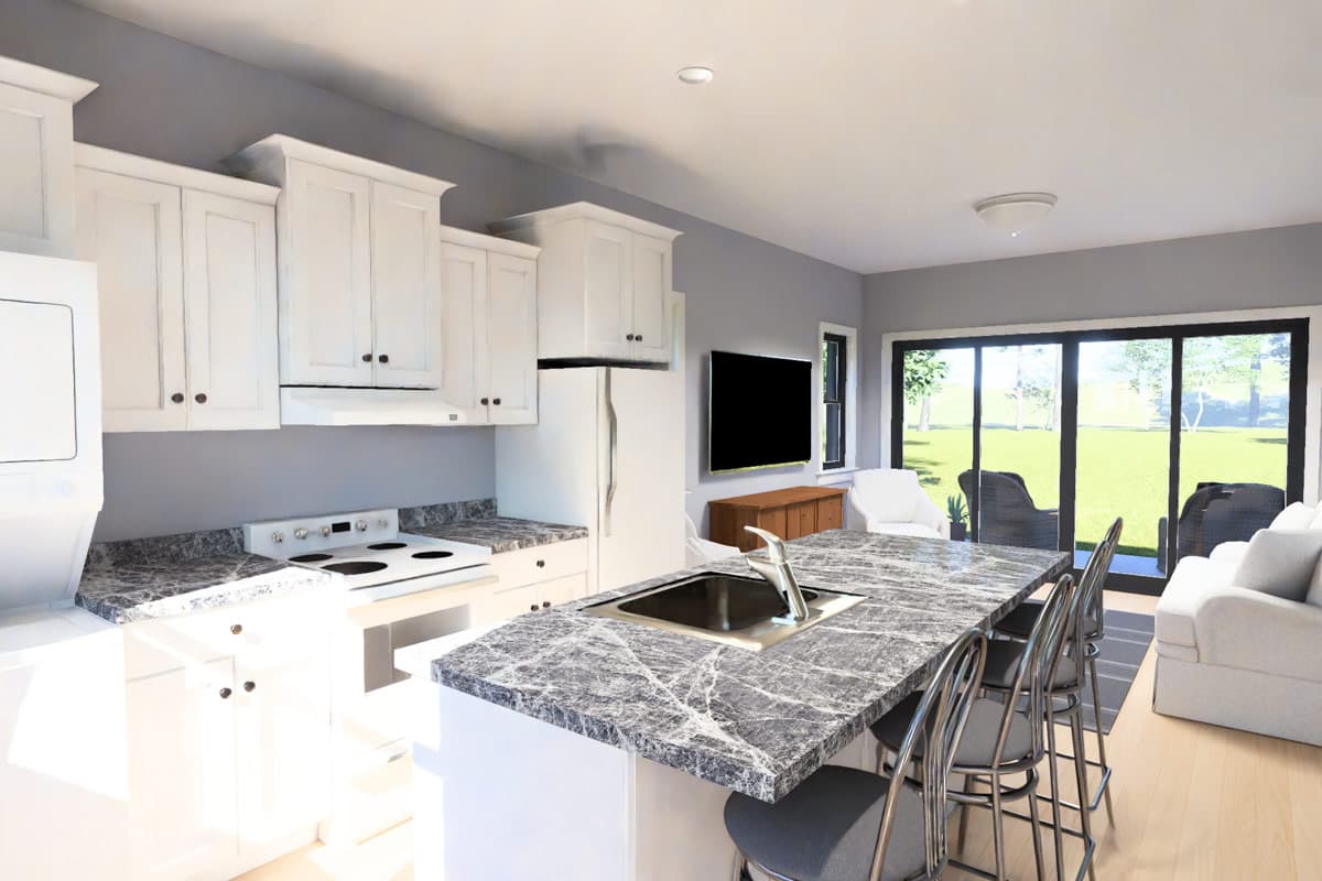 Plan 52583WM: Compact Modern Ranch House Plan with Two Bedrooms and Two Baths - Image #15 - Modern, Ranch