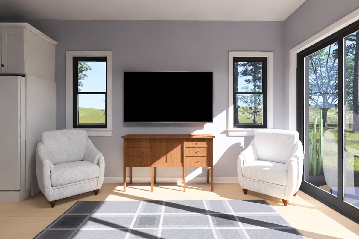 Plan 52583WM: Compact Modern Ranch House Plan with Two Bedrooms and Two Baths - Image #19 - Modern, Ranch