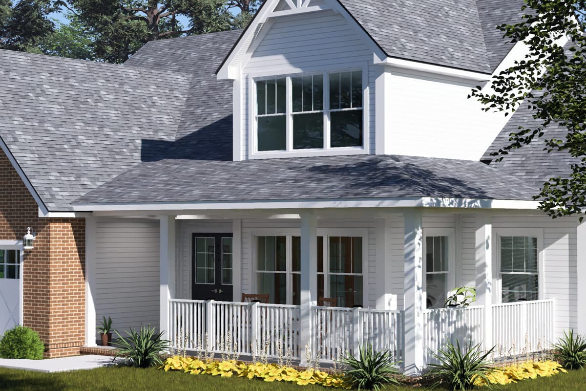 Plan 52584WM: Farmhouse Cottage House Plan with Three Bedrooms and Bonus Room - Image #5 - Cottage, Country, Farmhouse, Traditional