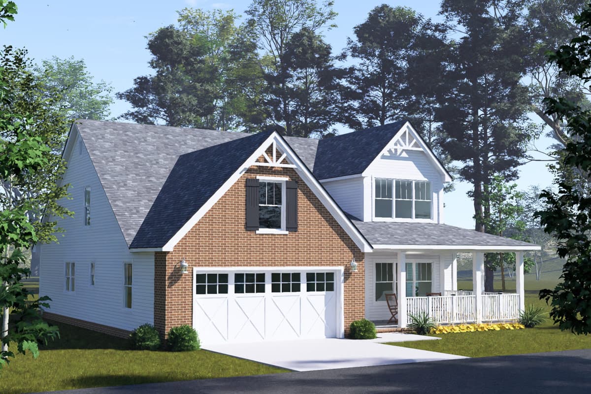 Plan 52584WM: Farmhouse Cottage House Plan with Three Bedrooms and Bonus Room - Image #10 - Cottage, Country, Farmhouse, Traditional