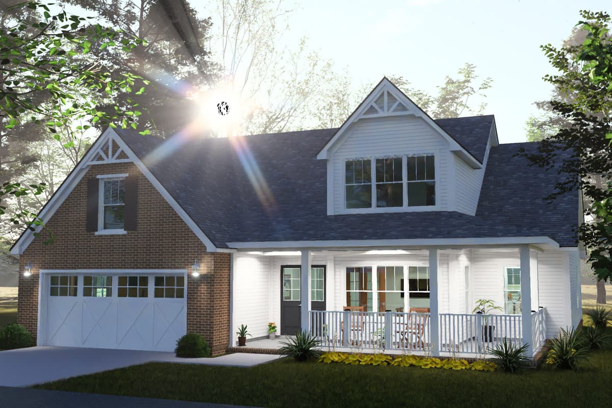 Plan 52584WM: Farmhouse Cottage House Plan with Three Bedrooms and Bonus Room - Image #11 - Cottage, Country, Farmhouse, Traditional