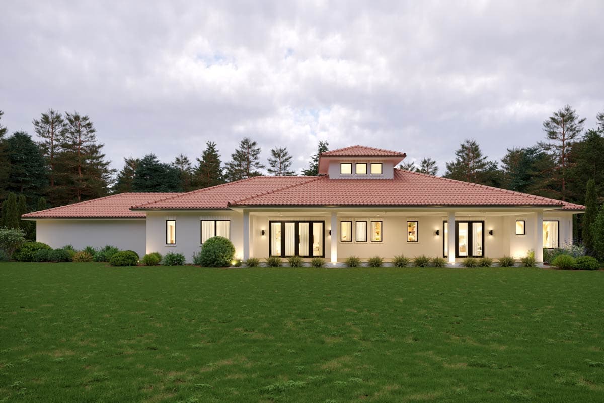 Plan 95385RW: Contemporary Mediterranean House Plan with 3 Bedrooms and Courtyard - Image #2 - Contemporary, Mediterranean, Spanish