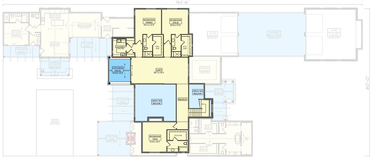 Plan 95386RW: Mountain Craftsman House Plan with Five Bedrooms and In-Law Suite - Floor Plan - Image #4 - Craftsman, Mountain