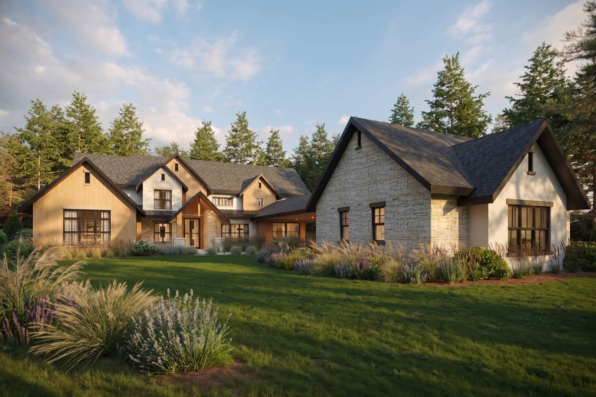 Plan 95386RW: Mountain Craftsman House Plan with Five Bedrooms and In-Law Suite - Image #1 - Craftsman, Mountain