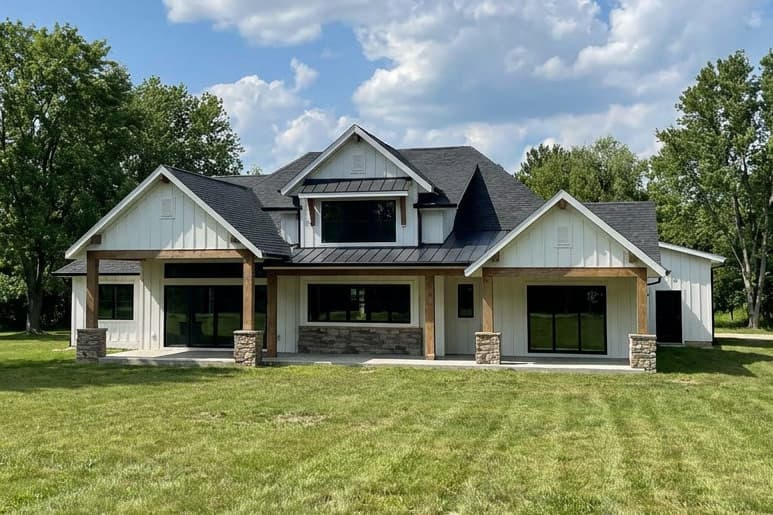 Plan 95391RW: Modern New American Farmhouse Plan with 4 Bedrooms and 3-Car Garage - Image #2 - Craftsman, Modern Farmhouse, New American