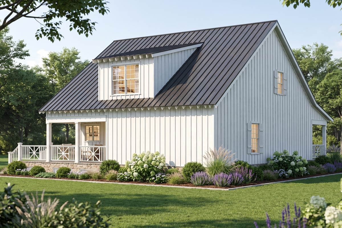 Plan 70984MK: Rustic Farmhouse House Plan with Two Bedrooms and Wraparound Porch - Image #5 - Cabin, Farmhouse, Rustic