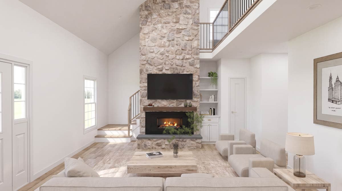 Plan 70984MK: Rustic Farmhouse House Plan with Two Bedrooms and Wraparound Porch - Image #6 - Cabin, Farmhouse, Rustic