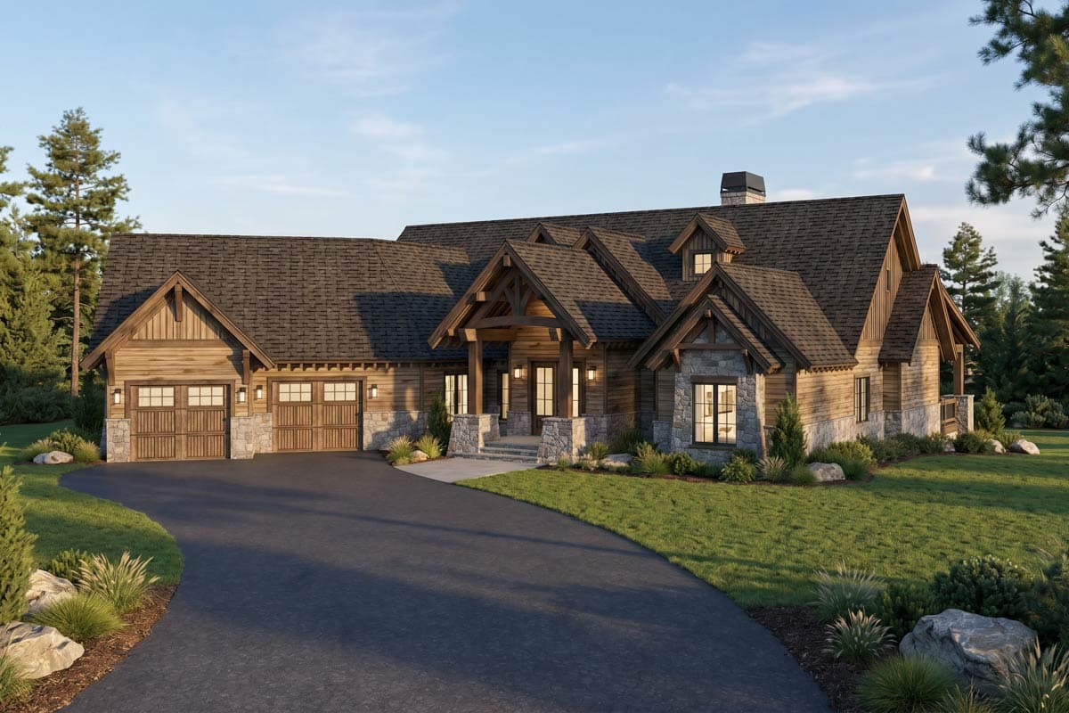 Plan 70983MK: Rustic Mountain Cabin House Plan with 5 Bedrooms and 5,543 Square Feet - Image #3 - Cabin, Mountain, Rustic