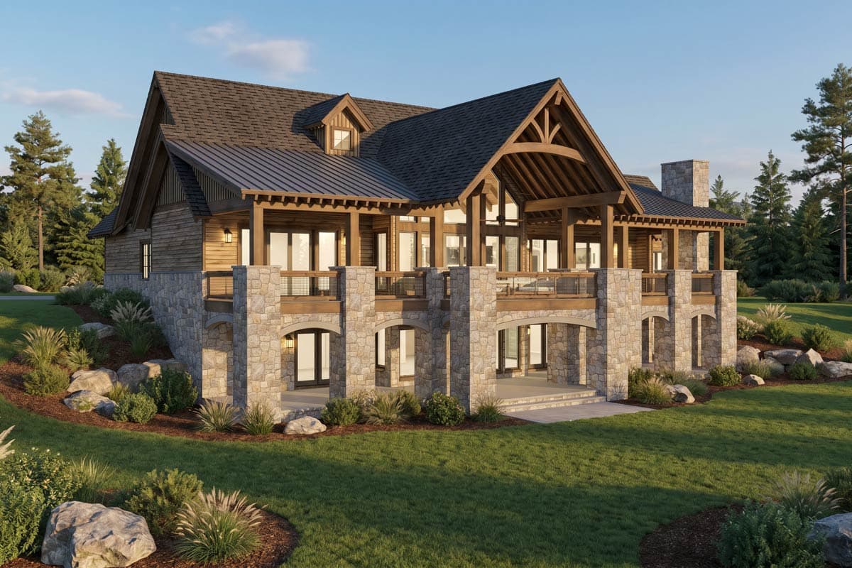 Plan 70983MK: Rustic Mountain Cabin House Plan with 5 Bedrooms and 5,543 Square Feet - Image #4 - Cabin, Mountain, Rustic