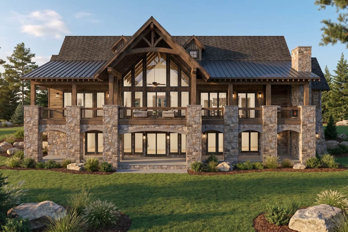 Plan 70983MK: Rustic Mountain Cabin House Plan with 5 Bedrooms and 5,543 Square Feet - Image #5 - Cabin, Mountain, Rustic