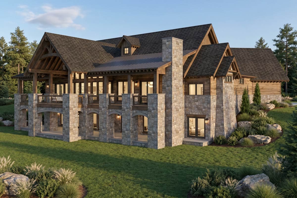 Plan 70983MK: Rustic Mountain Cabin House Plan with 5 Bedrooms and 5,543 Square Feet - Image #7 - Cabin, Mountain, Rustic