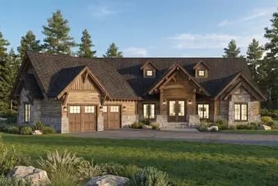 Rustic Mountain Cabin House Plan with 5 Bedrooms and 5,543 Square Feet