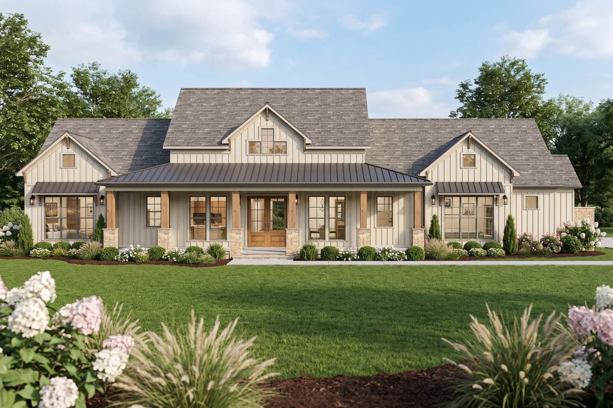 Plan image - 70985MK:Modern Farmhouse House Plan with 3 Bedrooms and Spacious Finished Bonus Room