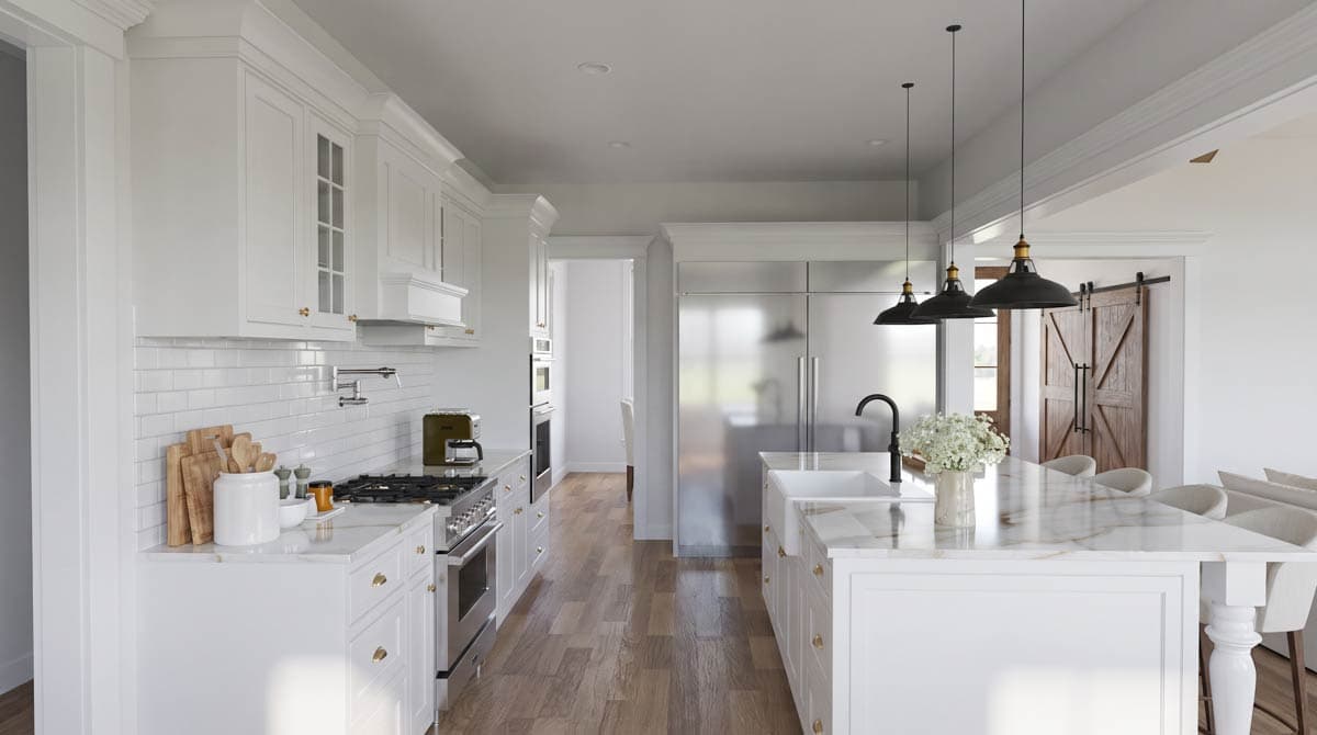 Plan 70985MK: Modern Farmhouse House Plan with 3 Bedrooms and Spacious Finished Bonus Room - Image #11 - Bungalow, Farmhouse, Modern Farmhouse, New American