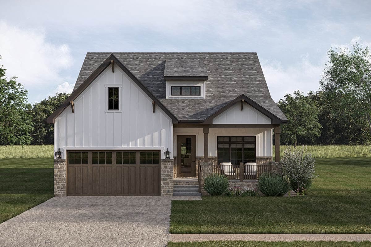 Plan 623662DJ: New American Farmhouse House Plan with Four Bedrooms and Master Suite - Image #3 - Craftsman, Farmhouse, New American