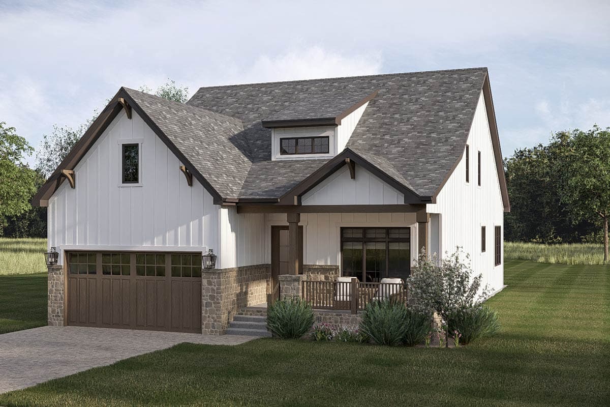Plan 623662DJ: New American Farmhouse House Plan with Four Bedrooms and Master Suite - Image #4 - Craftsman, Farmhouse, New American