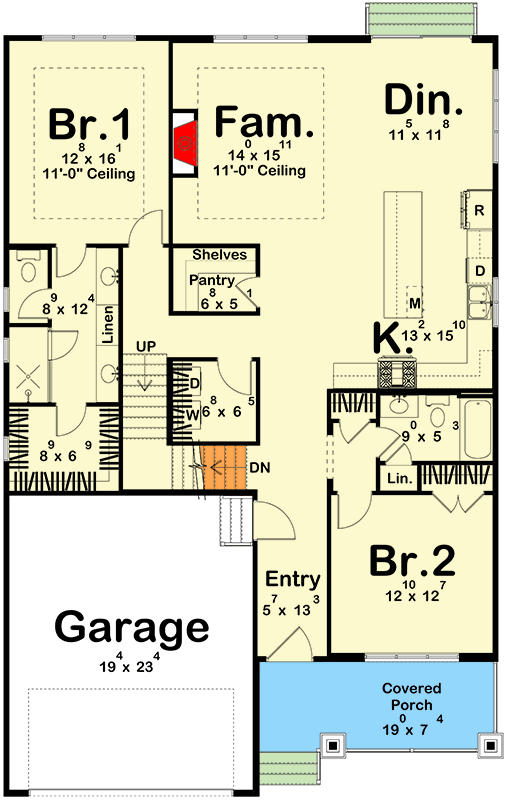 Plan 623662DJ: New American Farmhouse House Plan with Four Bedrooms and Master Suite - Floor Plan - Image #16 - Craftsman, Farmhouse, New American