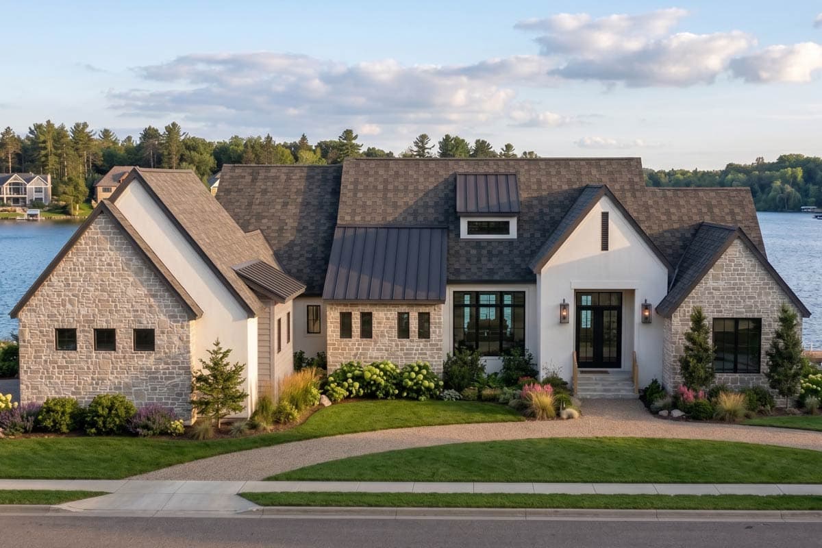 Plan image - 623663DJ:European Transitional House Plan with 3 Bedrooms and Two Story Great Room