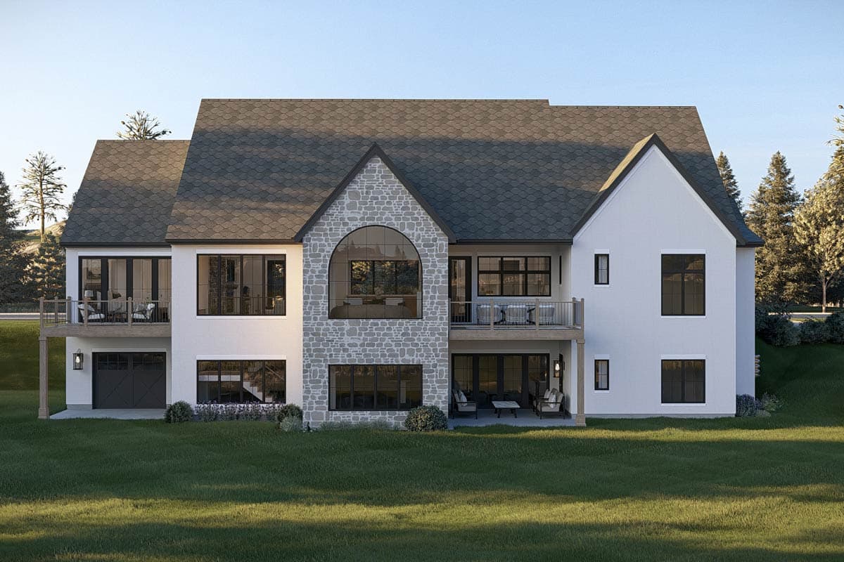 Plan 623663DJ: European Transitional House Plan with 3 Bedrooms and Two Story Great Room - Image #8 - European, Transitional
