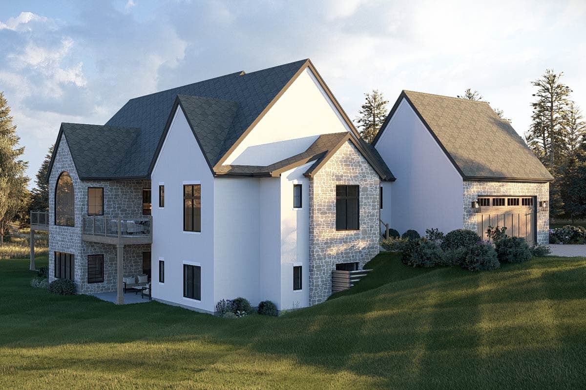 Plan 623663DJ: European Transitional House Plan with 3 Bedrooms and Two Story Great Room - Image #6 - European, Transitional